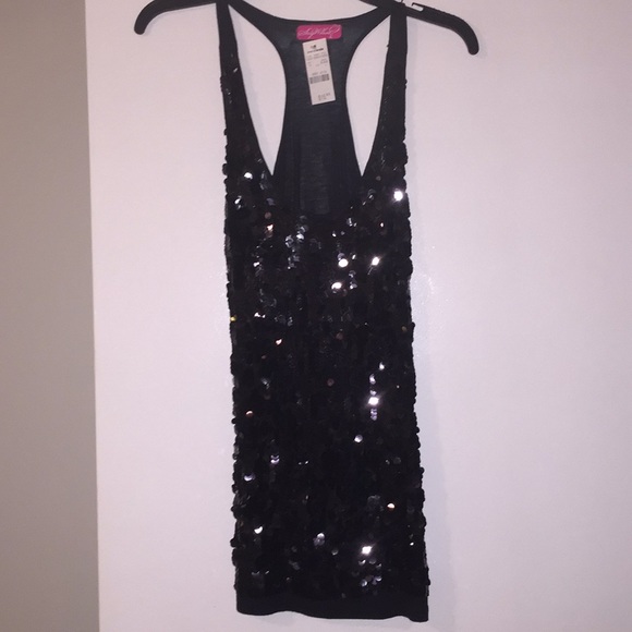 Say What? Tops - 3/$12 💥 Very cute black sequin tank
